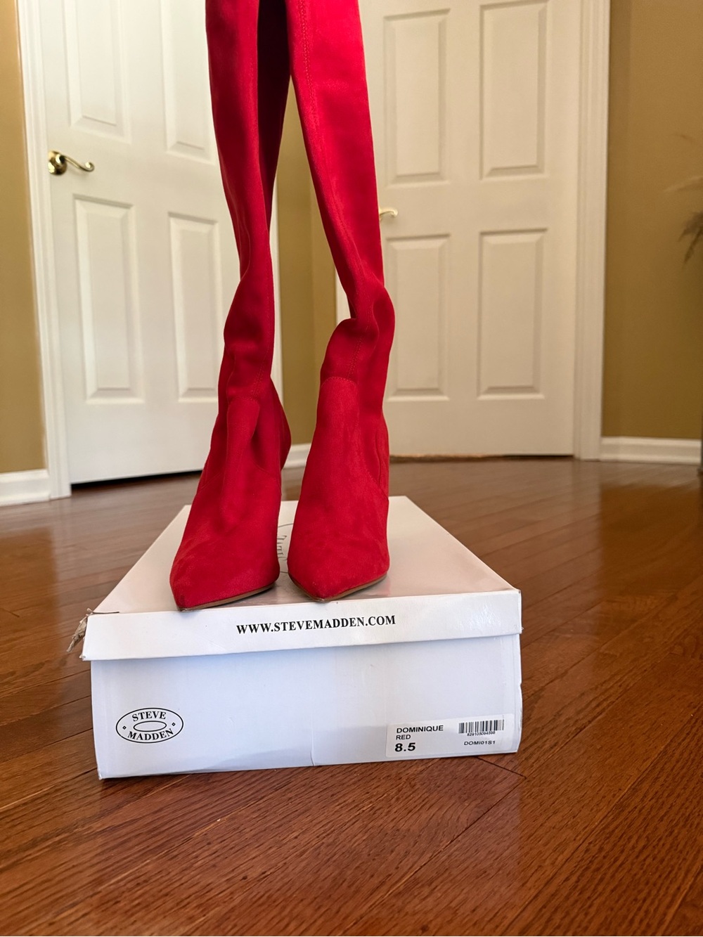 Steve Madden Red Over-the-Knee Pointed-Toe Boots